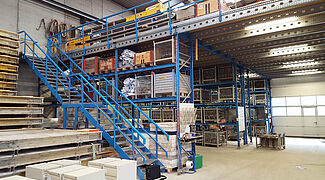 pallet rack with mezzanine floor